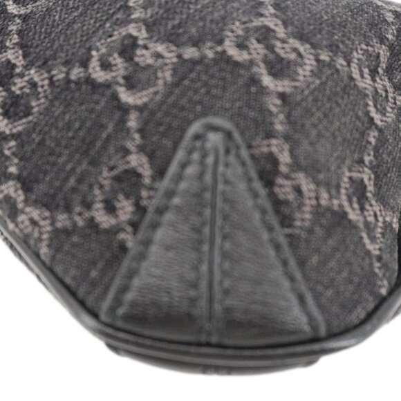 Gucci  Horsebit Slim Small GG Monogram Denim Hobo Shoulder Bag Black 774719 - Picture 6 of 11